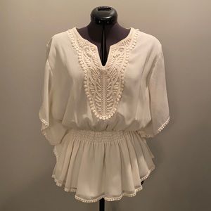 Off White Peplum Blouse Size Small